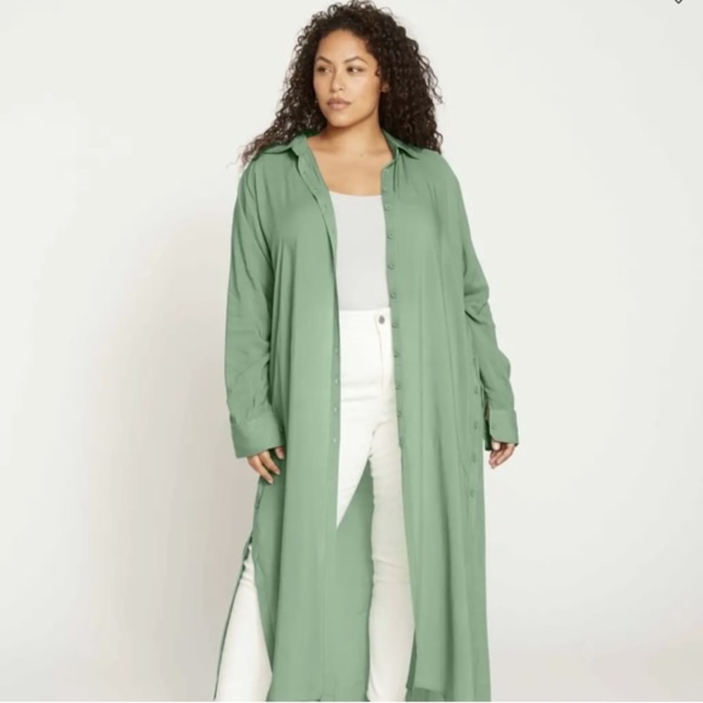 Universal Standard Button Up Tunic - Green - Size 14/16